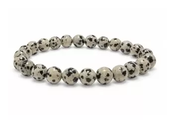 Pulseira de Jaspe Dálmata A contas 8-9mm