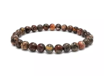 Pulseira de Jaspe Leopardo A contas 6-7mm