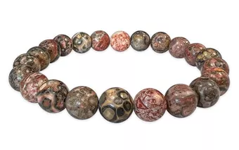 Pulseira de Jaspe Leopardo A contas 8-9mm