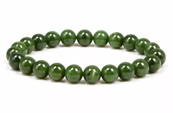 Pulseira de Jade Nefrite do Canadá AA contas de 8mm