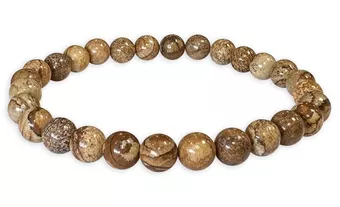Pulseira de Jaspe Paisagem com contas A de 6mm