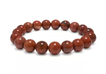 Pulseira de Jaspe Vermelho AB contas 10mm
