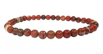 Pulseira de Jaspe Vermelho AB contas 4mm