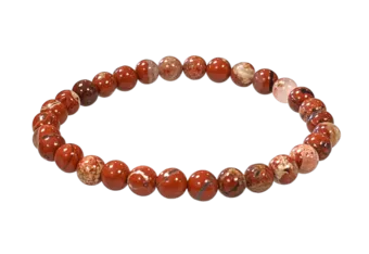 Pulseira de Jaspe Vermelho AB contas 6-7mm