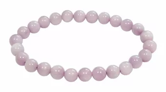 Pulseira de kunzita com contas de 6,5 a 7,5 mm