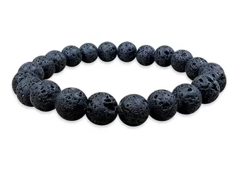 Pulseira de Pedra de Lava AB contas 8mm
