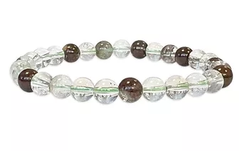 Pulseira de contas de clorito de quartzo Lodolite 6mm