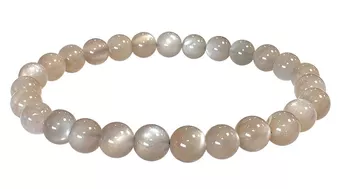 Pulseira de Pedra da Lua Cinza AAA com Contas de 6 a 6,5 mm