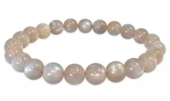 Pulseira de Pedra da Lua Cinza com contas AA de 8mm