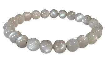 Pulseira de pérolas AAA em pedra da lua cinzenta 7,5-8,5 mm