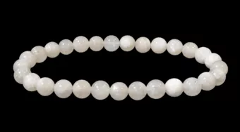 Pulseira de Pedra da Lua Branca Peristerita AB contas 6-7mm