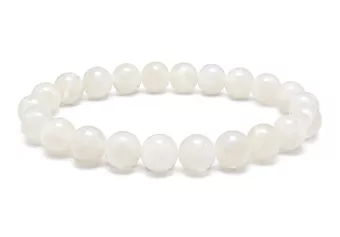 Pulseira de Pedra da Lua Branca Peristerita AB contas 7.5-8.5mm