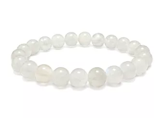 Pulseira de Pedra da Lua Branca Peristerita AA contas 8mm