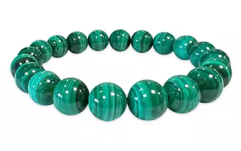 Pulseira de Malaquita AA contas 9.5-10.5mm