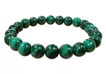 Pulseira de Malaquita com contas de 8-9mm