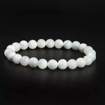 Pulseira de madrepérola branca com pérolas 8mm