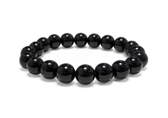 Pulseira Obsidiana Negra A contas de 10mm