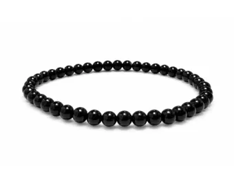 Pulseira Obsidiana Negra A contas de 4mm