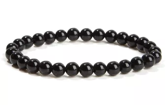 Pulseira Obsidiana Negra A contas de 6mm