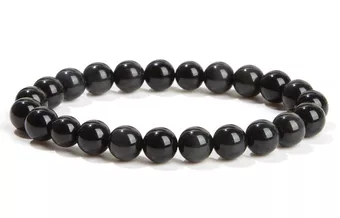 Pulseira Obsidiana Negra A contas de 8mm