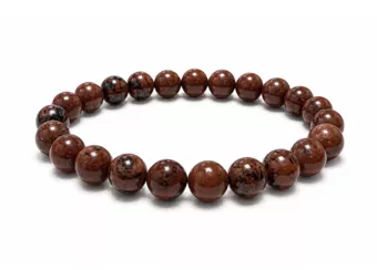 Pulseira de Obsidiana Mogno A Contas de 8-9 mm