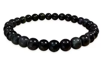 Pulseira Obsidiana Olho Celeste Rainbow A contas de 6mm