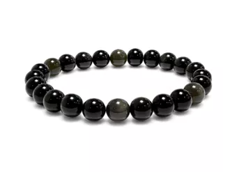 Pulseira Obsidiana Olho Celeste Rainbow AA contas de 8mm