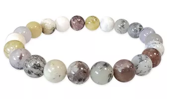 Pulseira de Opala Dendrítica A contas de 8mm