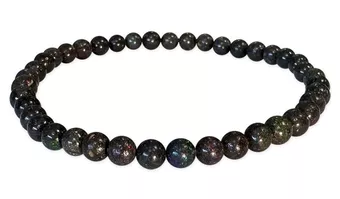 Pulseira de Opala Negra AA contas 4-5mm