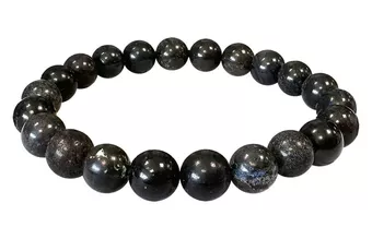 Pulseira de Opala Negra AB contas 8-9mm