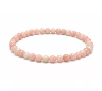 Pulseira de Opala Rosa A com Contas de 4mm