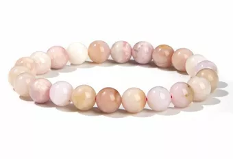 Pulseira de Opala Rosa A contas 8mm