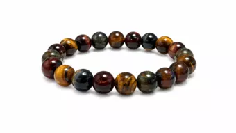 Pulseira de Olho de Tigre Multicolor A Contas de 10 mm