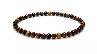 Pulseira de Olho de Tigre Multicolor A Contas de 4 mm