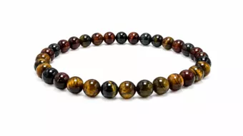 Pulseira de Olho de Tigre Multicolor A Contas de 6 mm