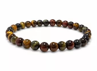 Pulseira Olho de Tigre Multicolor AA contas de 6mm