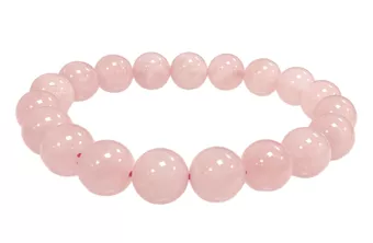 Pulseira Quartzo Rosa AB contas de 10mm