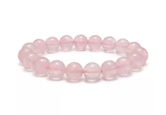 Pulseira Quartzo Rosa A contas de 10mm