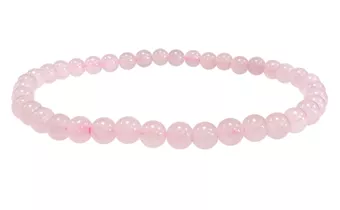 Pulseira Quartzo Rosa AB contas de 4-5mm