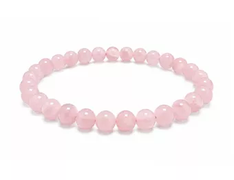 Pulseira Quartzo Rosa AB contas de 6mm