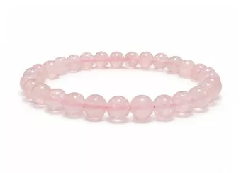 Pulseira de Quartzo Rosa A contas 6-7mm