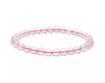 Pulseira Quartzo Rosa AA contas de 6-7mm