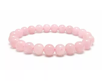 Pulseira Quartzo Rosa AB contas de 8mm