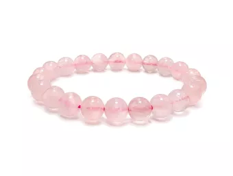Pulseira Quartzo Rosa A contas de 8mm