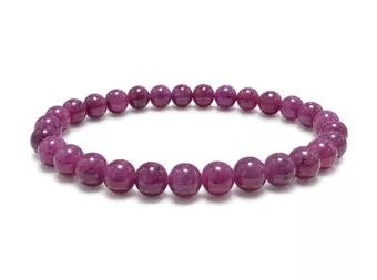 Pulseira de Rubi AAAA contas 5-6mm