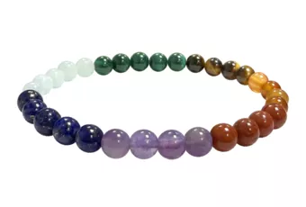 Pulseira de pedra 7 chakras 6mm contas