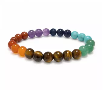 Pulseira com 7 chakras, contas A de 8 mm