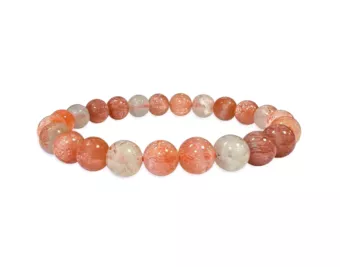 Pulseira de Pedra do Sol Policromática com Inclusões Hematóides AA contas 8-9mm