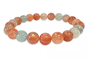 Pulseira multicolorida de pedra do sol com pérolas AAA de 8 mm