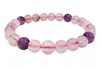 Pulseira de Super Seven A+ Quartzo com Inclusões Contas 8 mm
